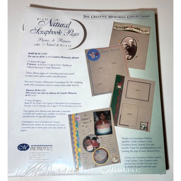 Creative Memories 8 1/2 x 11 Old style Natural page Refill 15 Sheet Scrapbook Pa - Picture 1 of 4